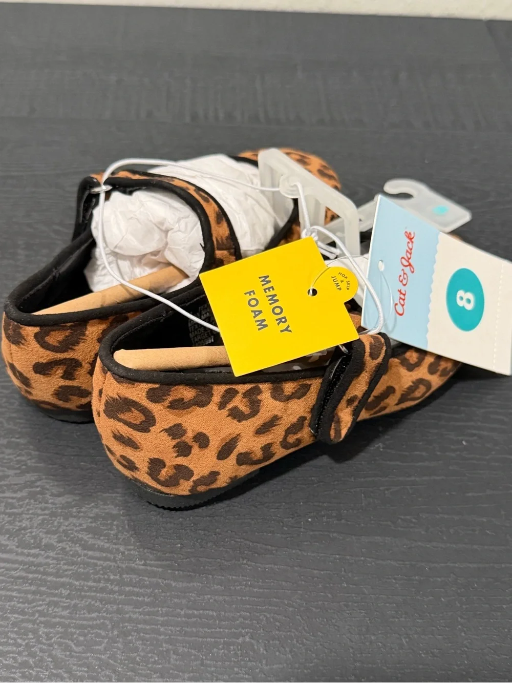 Cat & Jack Leopard Print Toddler size 8 Mary Janes - Brown & Black